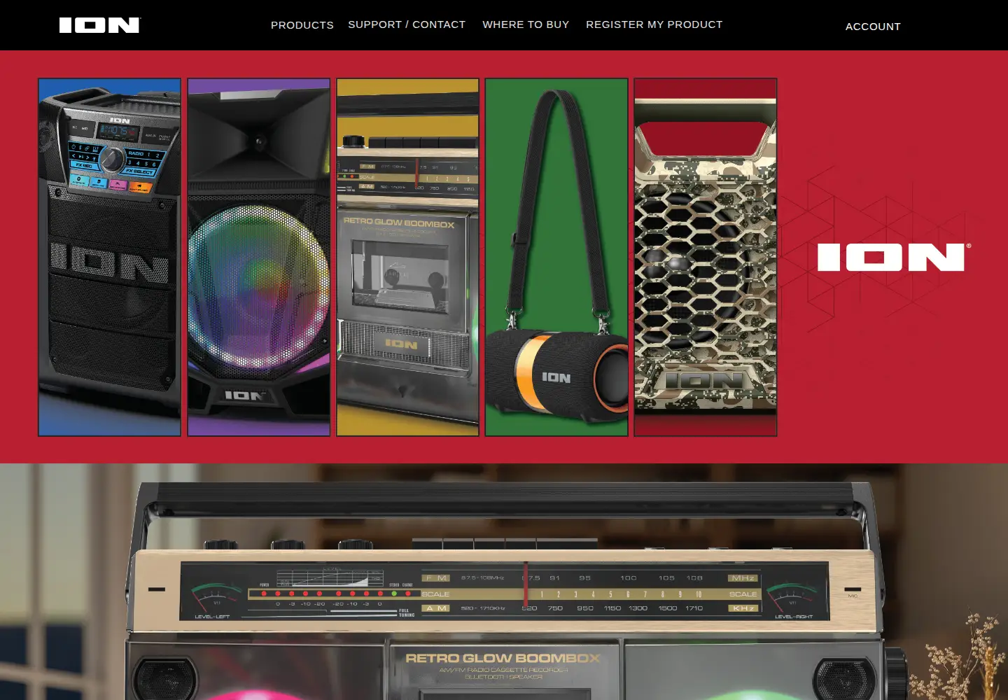 Captured homepage of ionaudio.com in the current scan