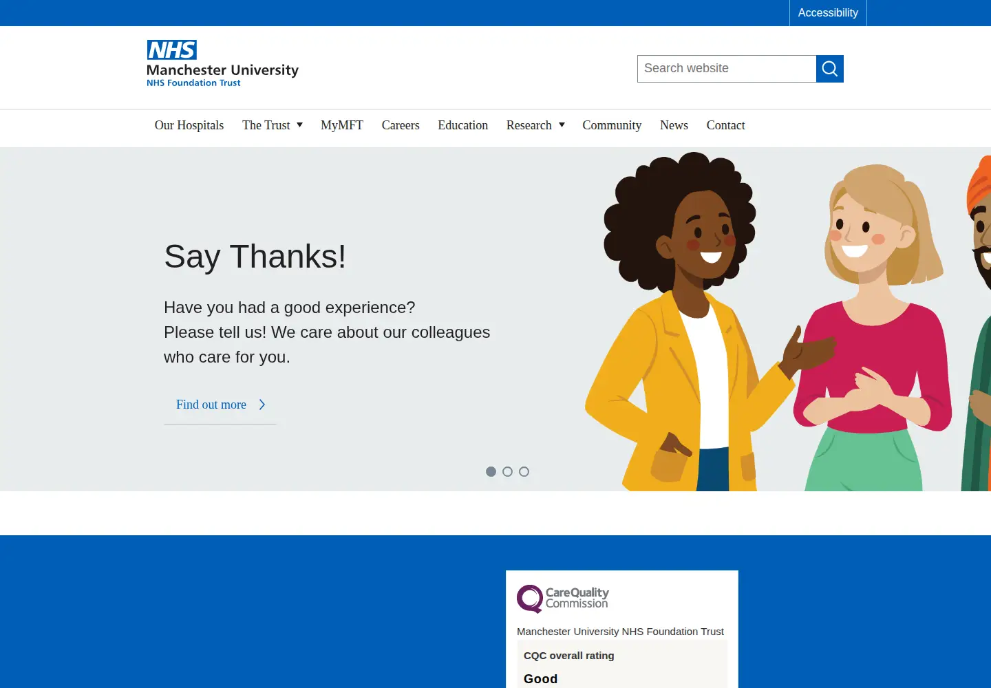 Screenshot of mft.nhs.uk