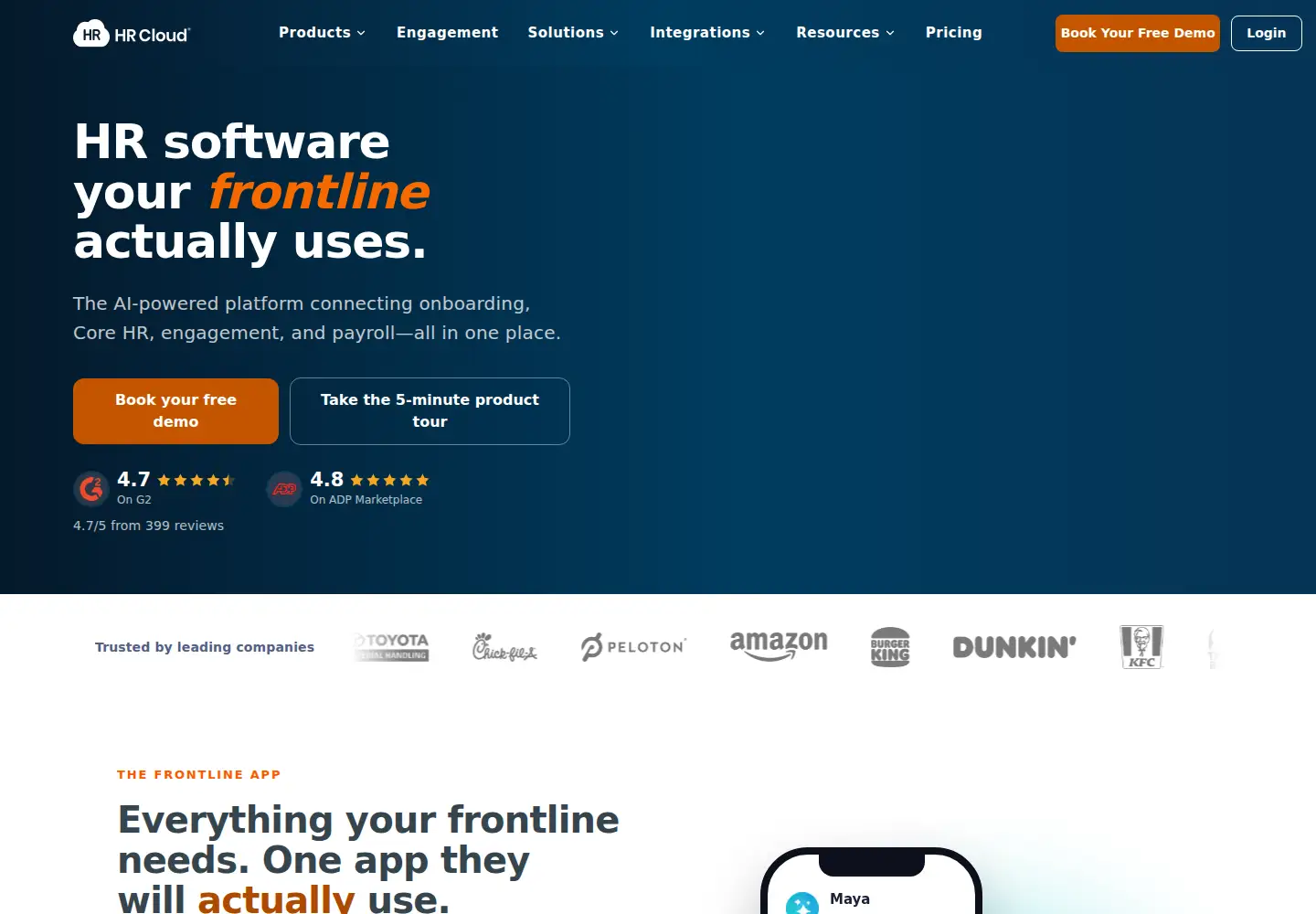 Captured homepage of hrcloud.com in the current scan