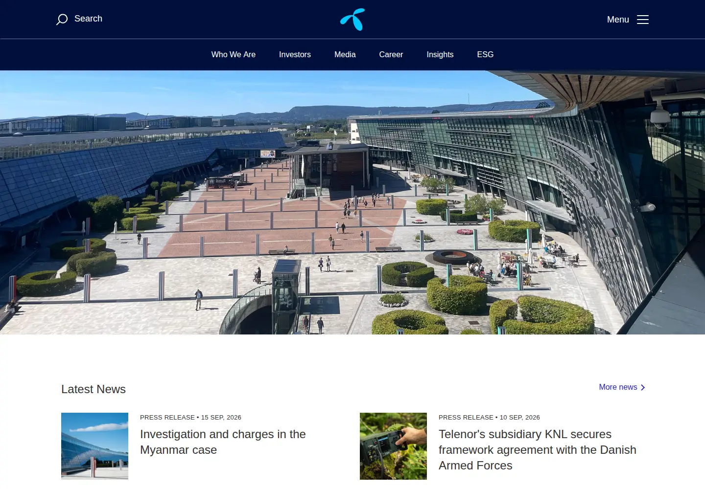 Screenshot of telenor.com