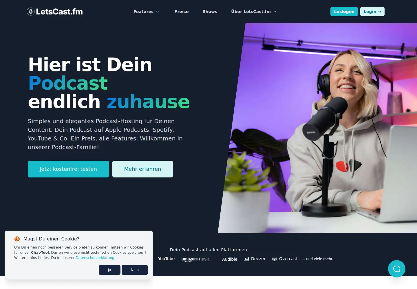 Screenshot of letscast.fm