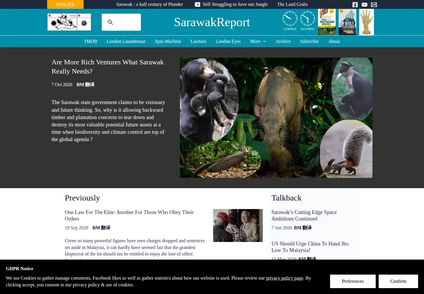 Screenshot of sarawakreport.org