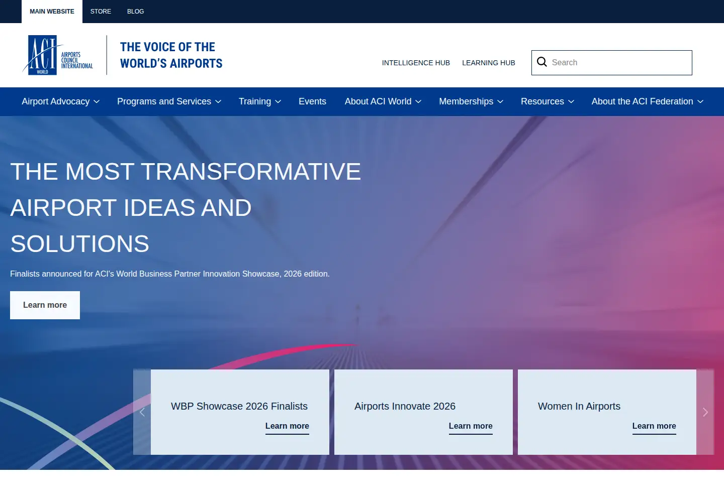 Screenshot of aci.aero