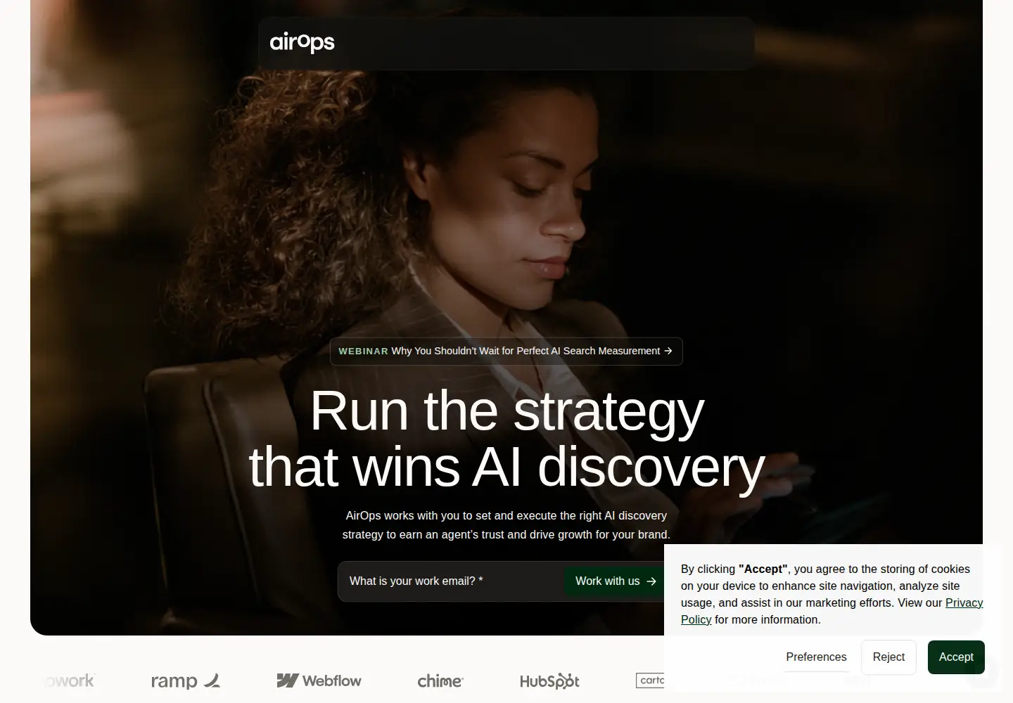Captured homepage of airops.com in the current scan