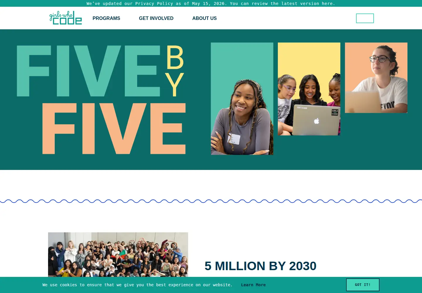 Screenshot of girlswhocode.com