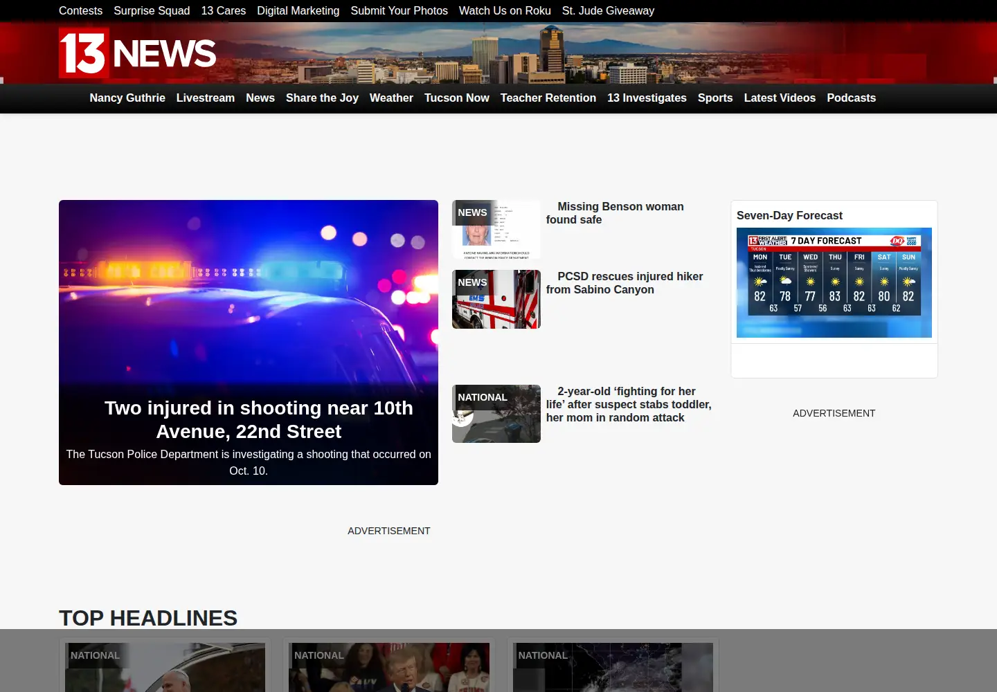 Captured homepage of kold.com in the current scan