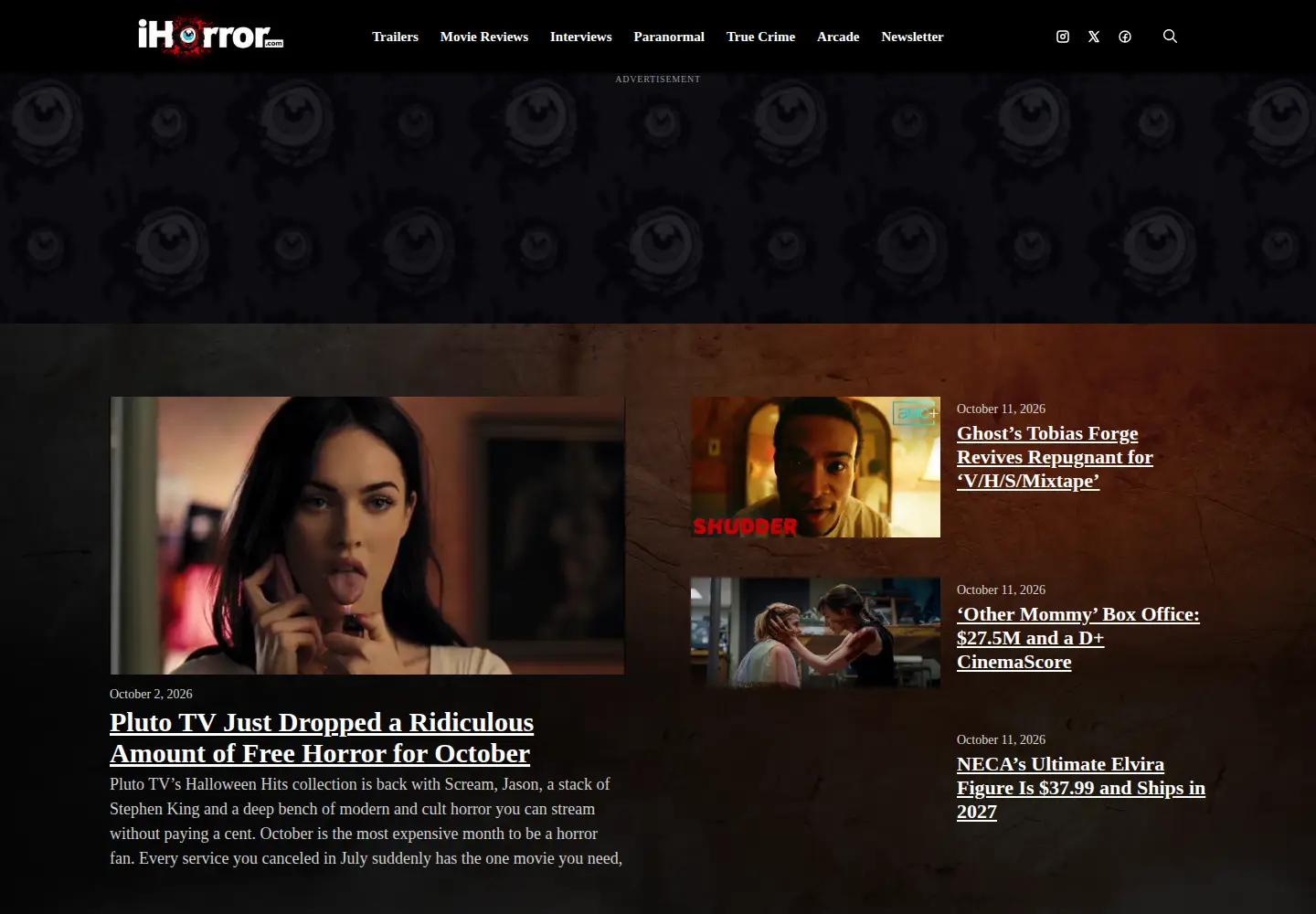 Screenshot of ihorror.com
