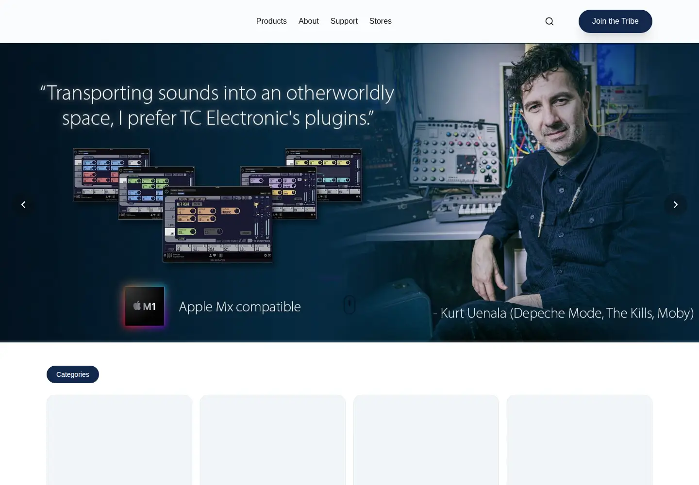 Captured homepage of tcelectronic.com in the current scan