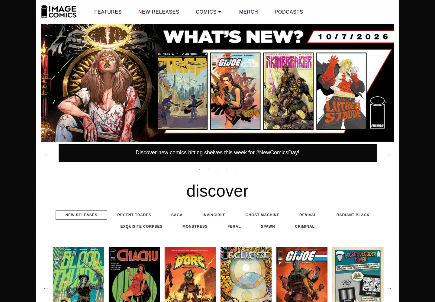 Screenshot of imagecomics.com