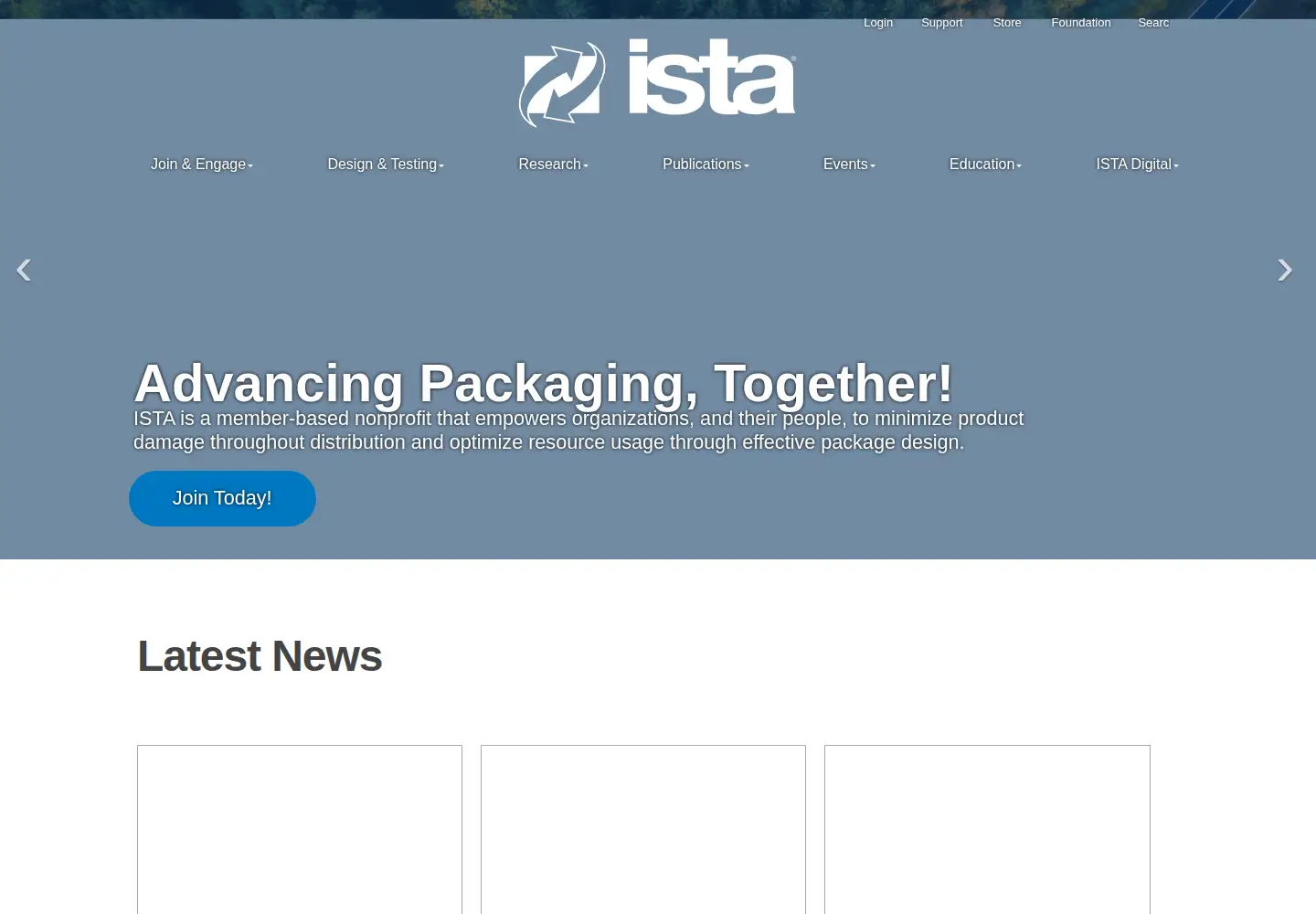 Captured homepage of ista.org in the current scan
