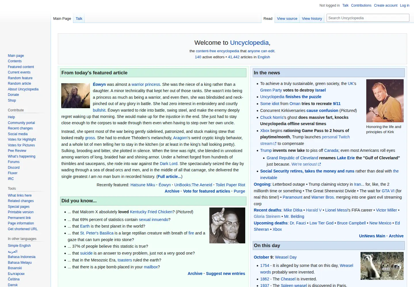 Screenshot of uncyclopedia.co