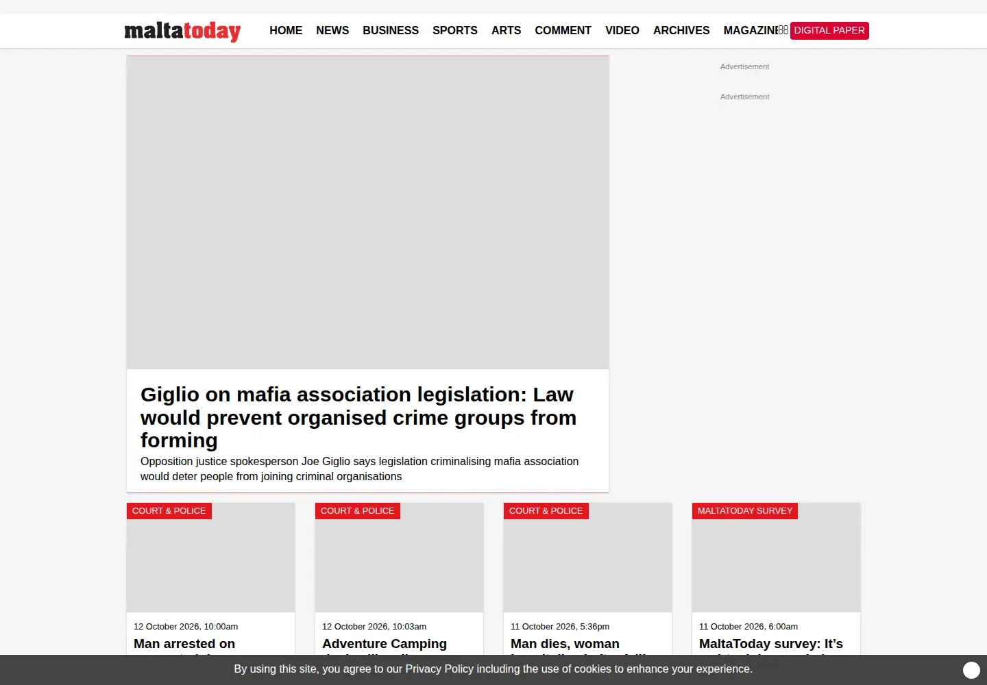 Screenshot of maltatoday.com.mt