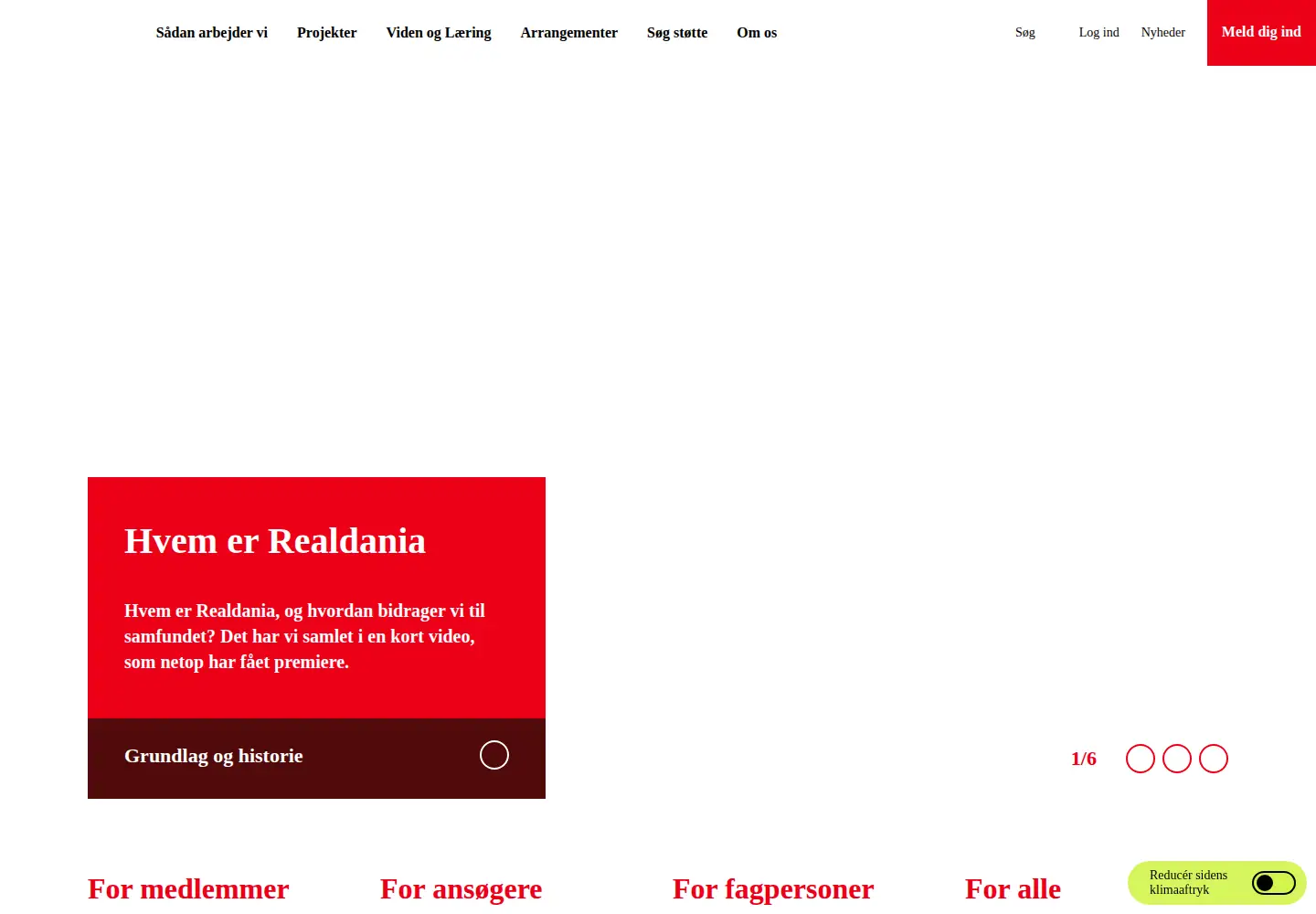 Screenshot of realdania.dk