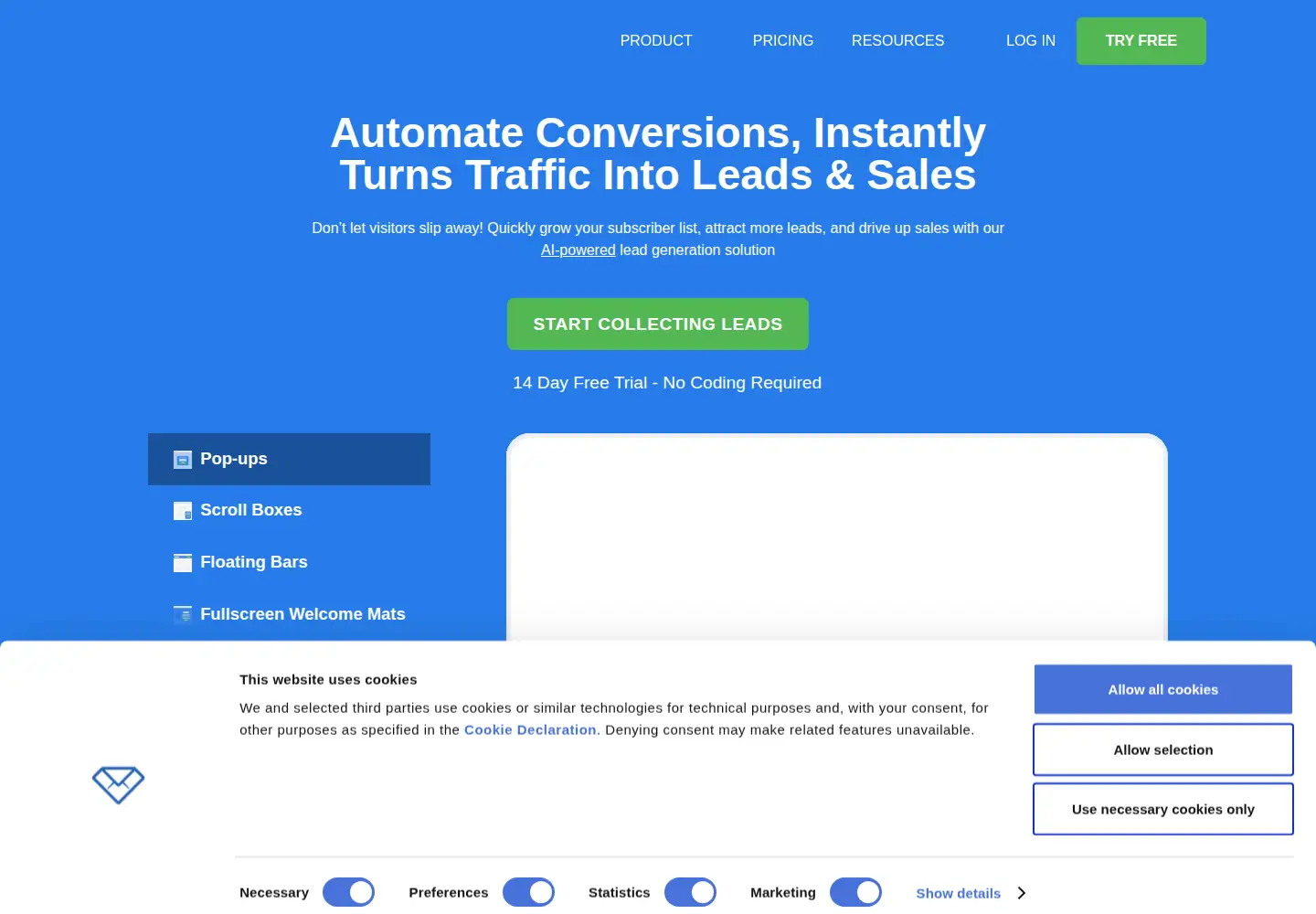Screenshot of convertful.com