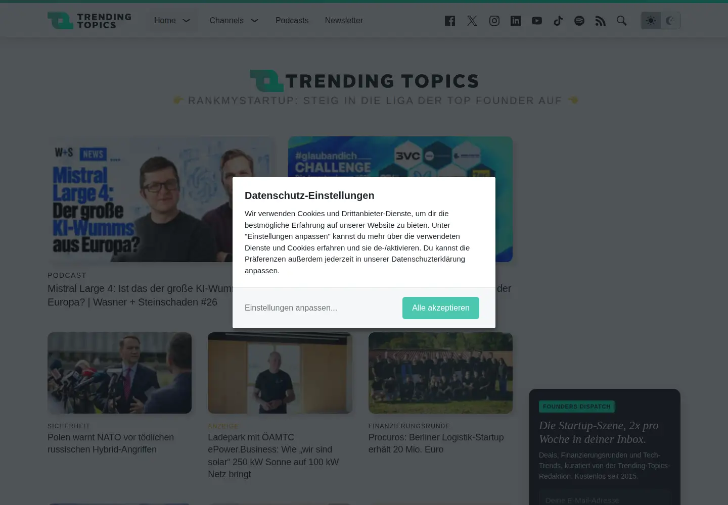 Screenshot of trendingtopics.eu