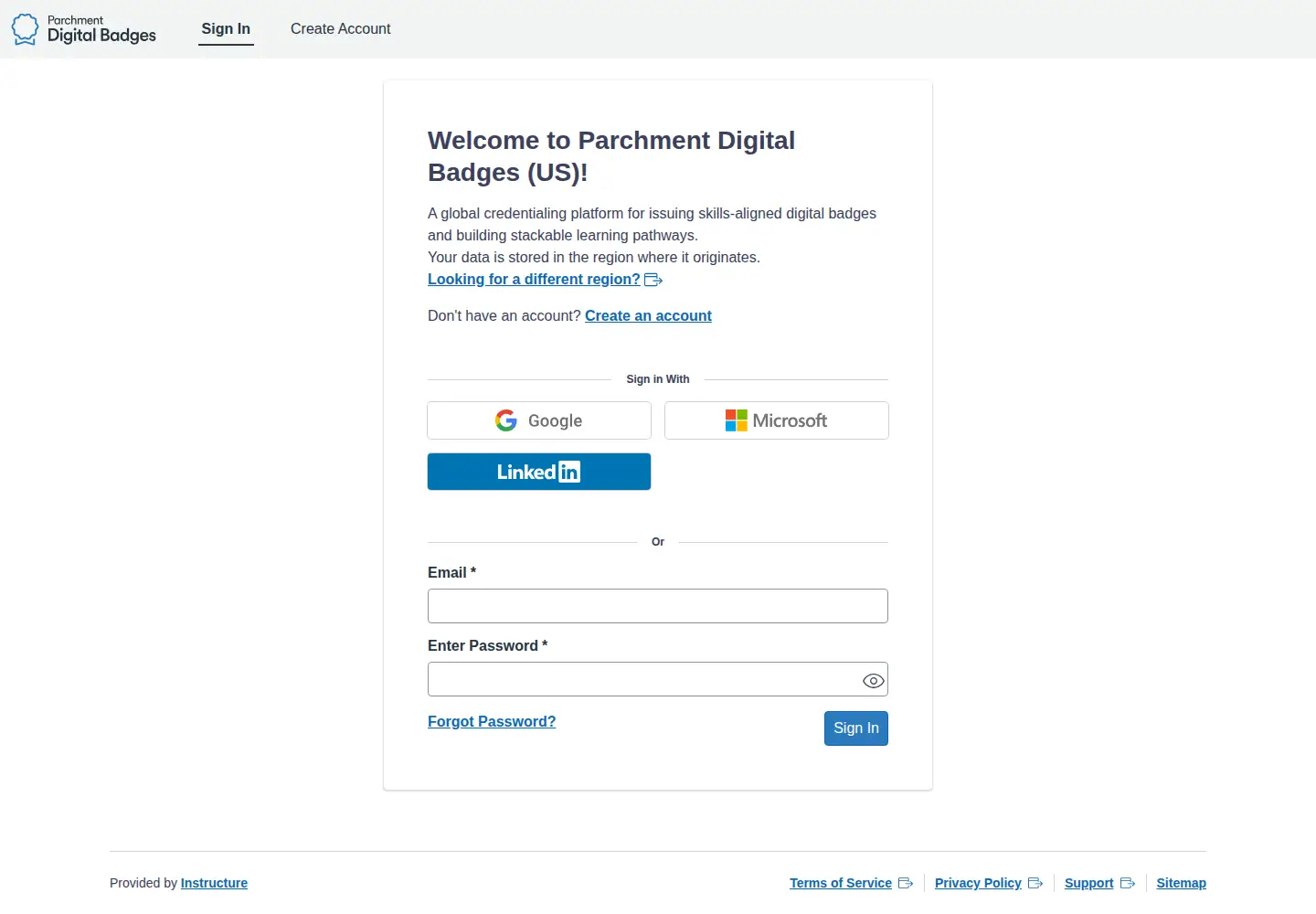 Screenshot of badgr.com