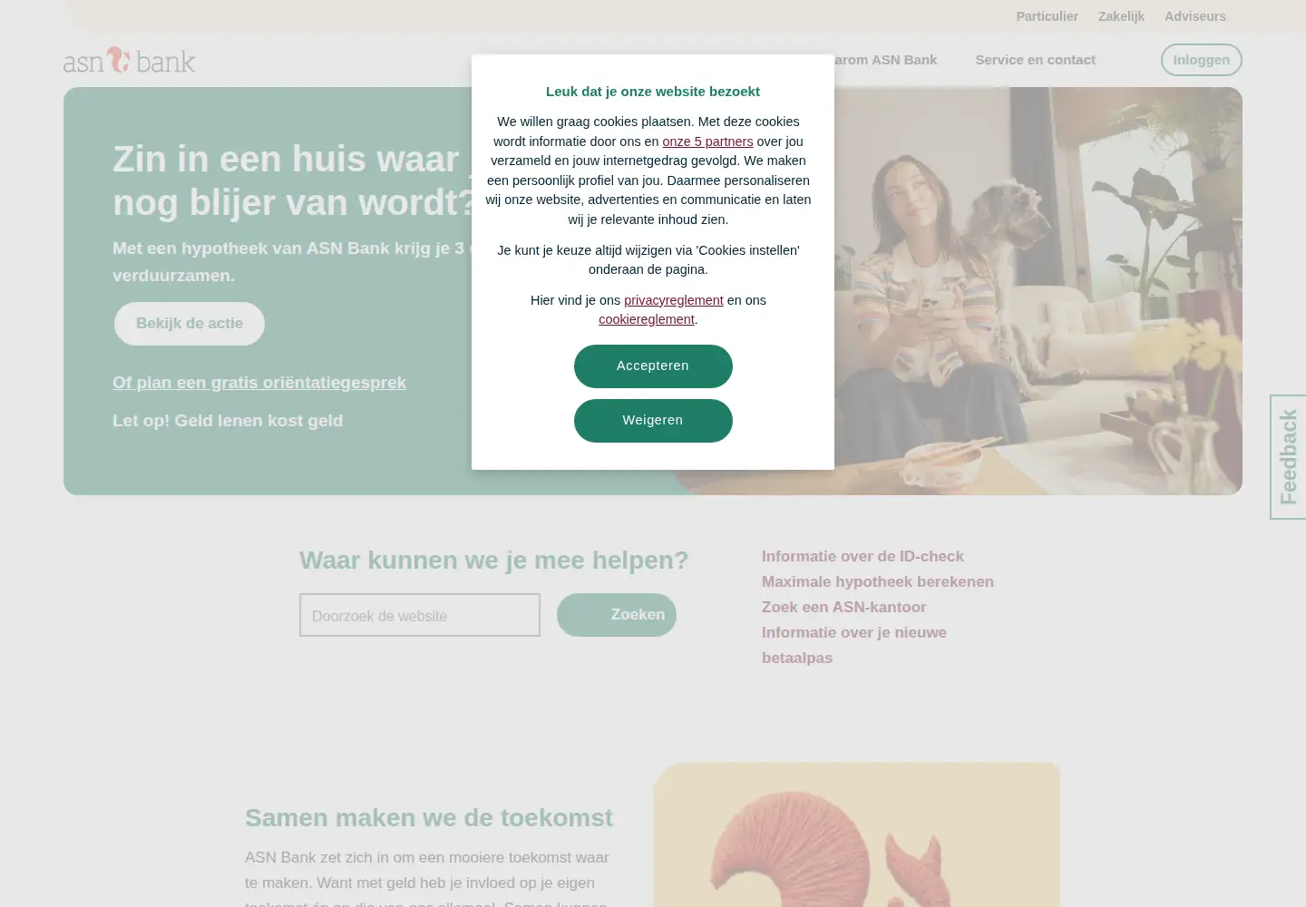 Screenshot of asnbank.nl