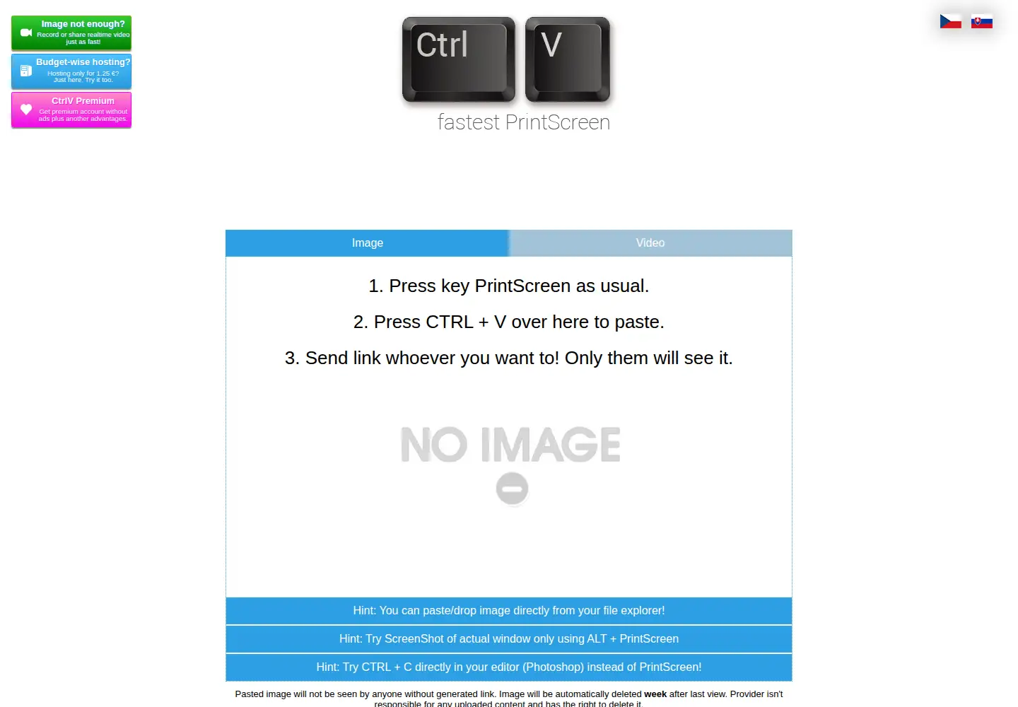 Screenshot of ctrlv.cz
