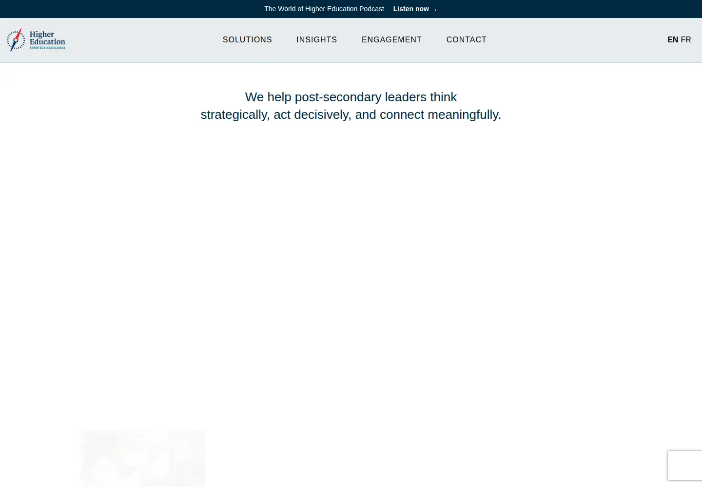 Screenshot of higheredstrategy.com