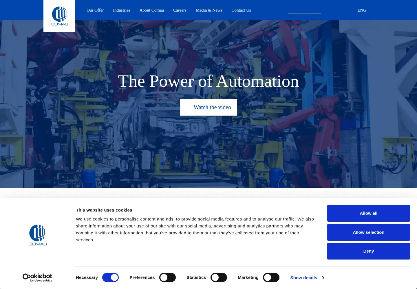 Screenshot of comau.com