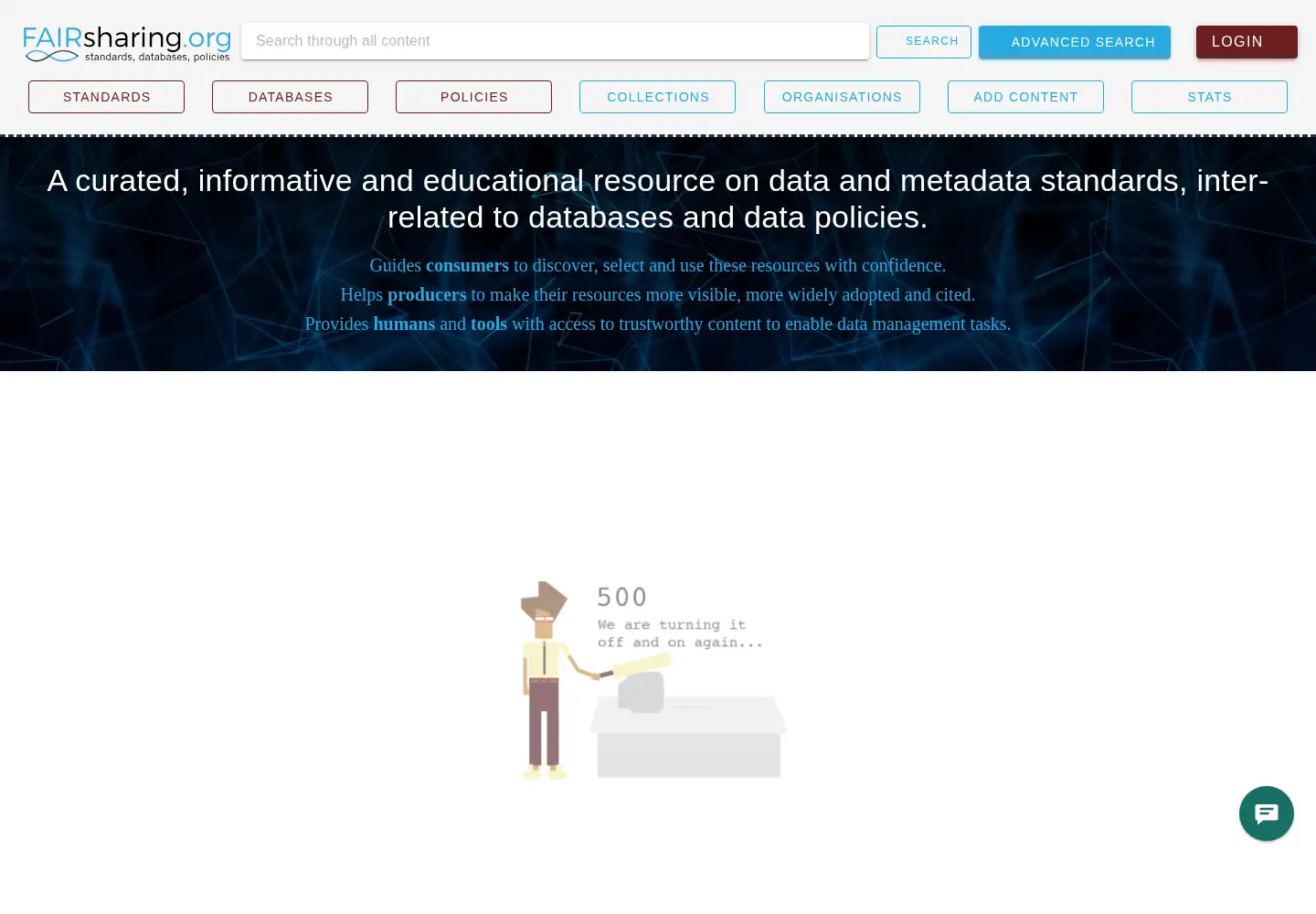 Screenshot of fairsharing.org