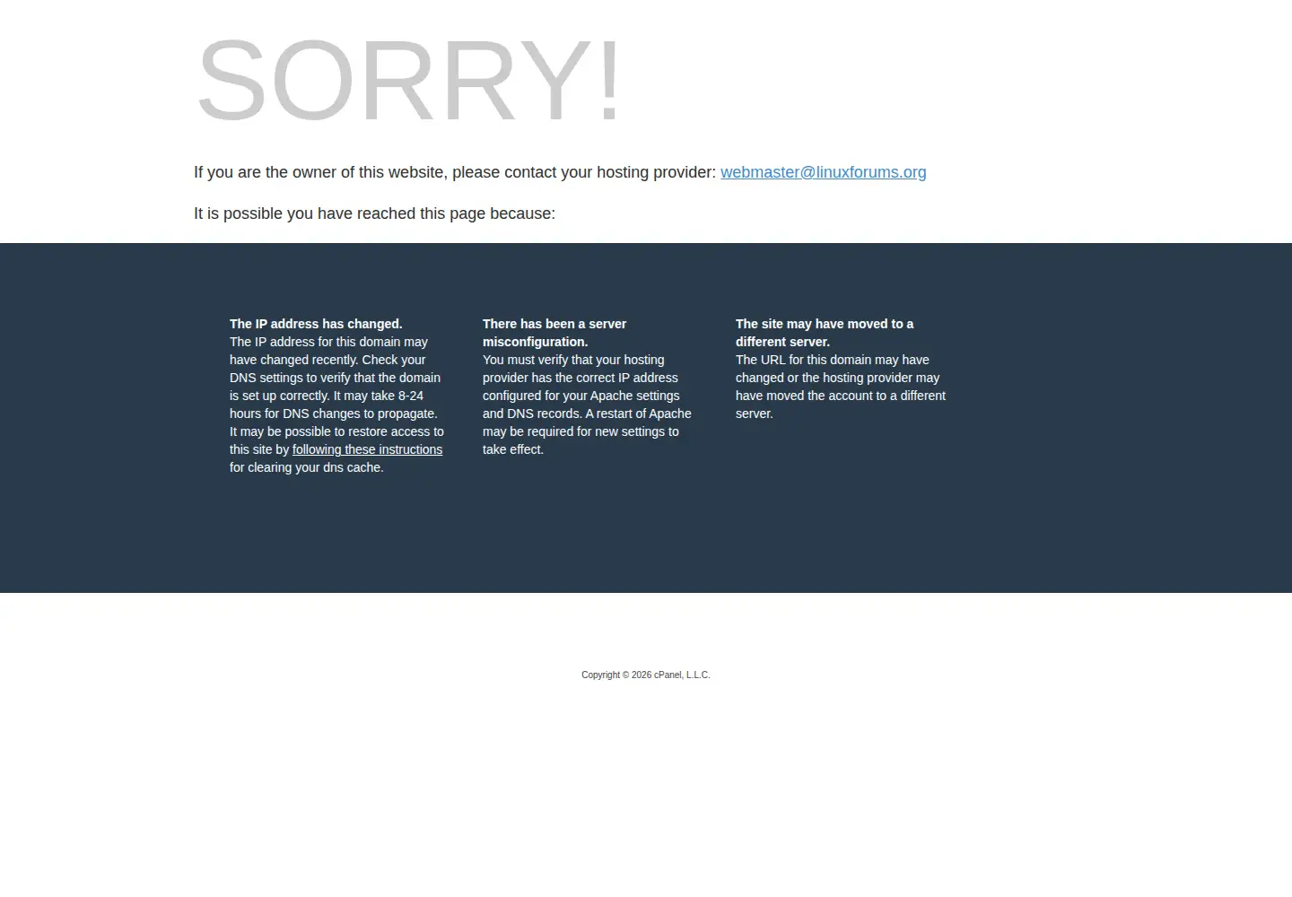 Captured homepage of linuxforums.org in the current scan