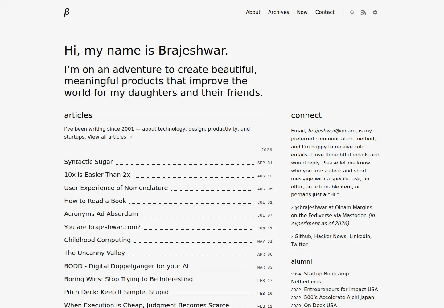 Screenshot of brajeshwar.com