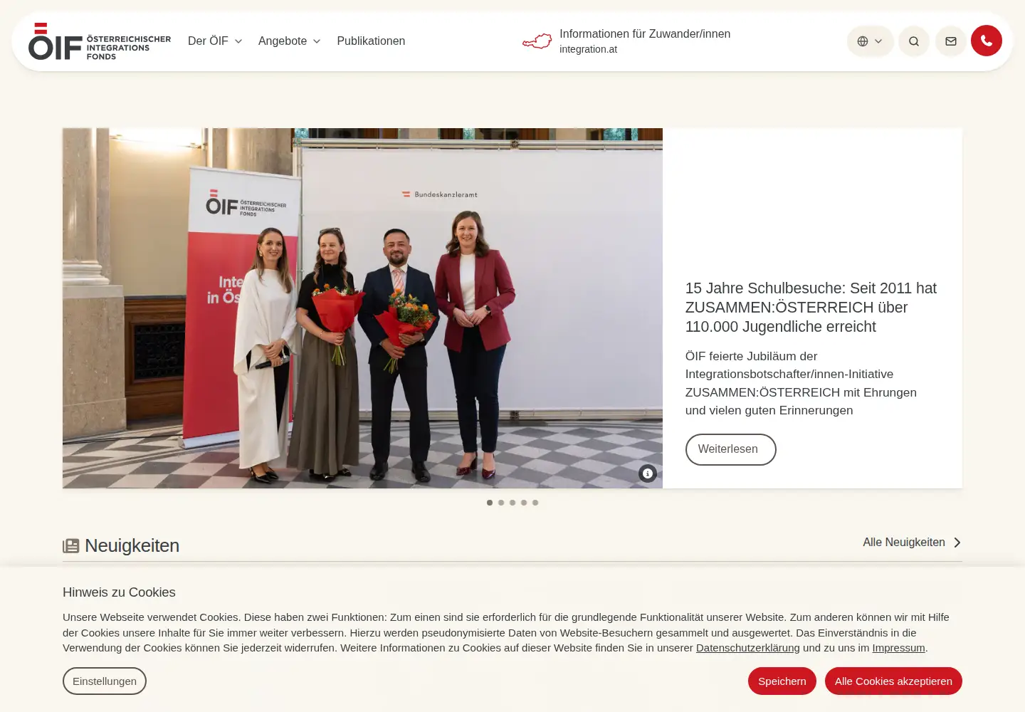 Screenshot of integrationsfonds.at
