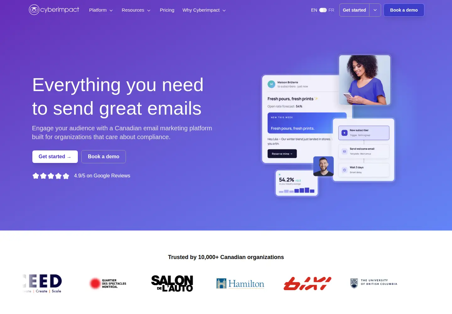 Screenshot of cyberimpact.com