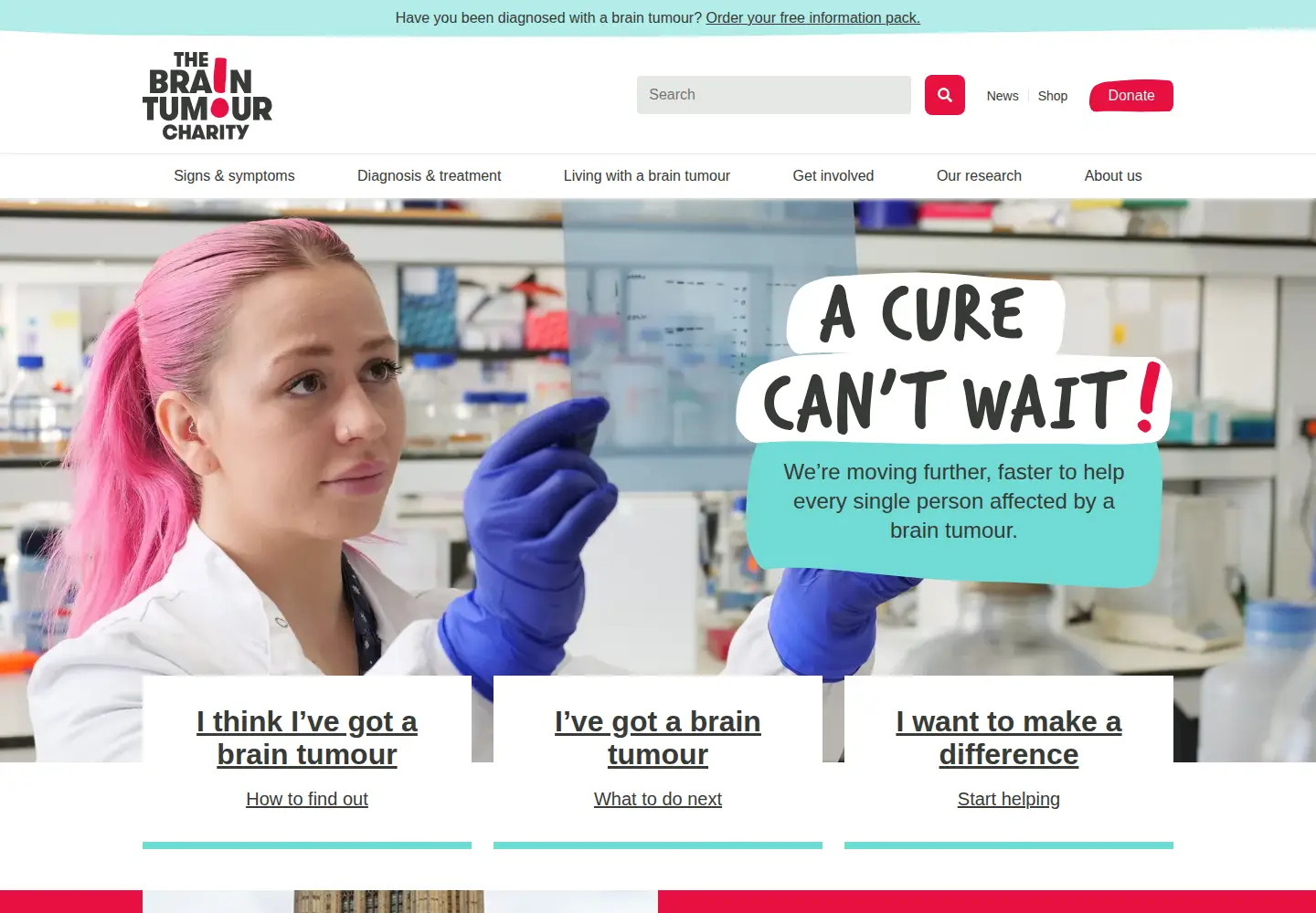 Screenshot of thebraintumourcharity.org
