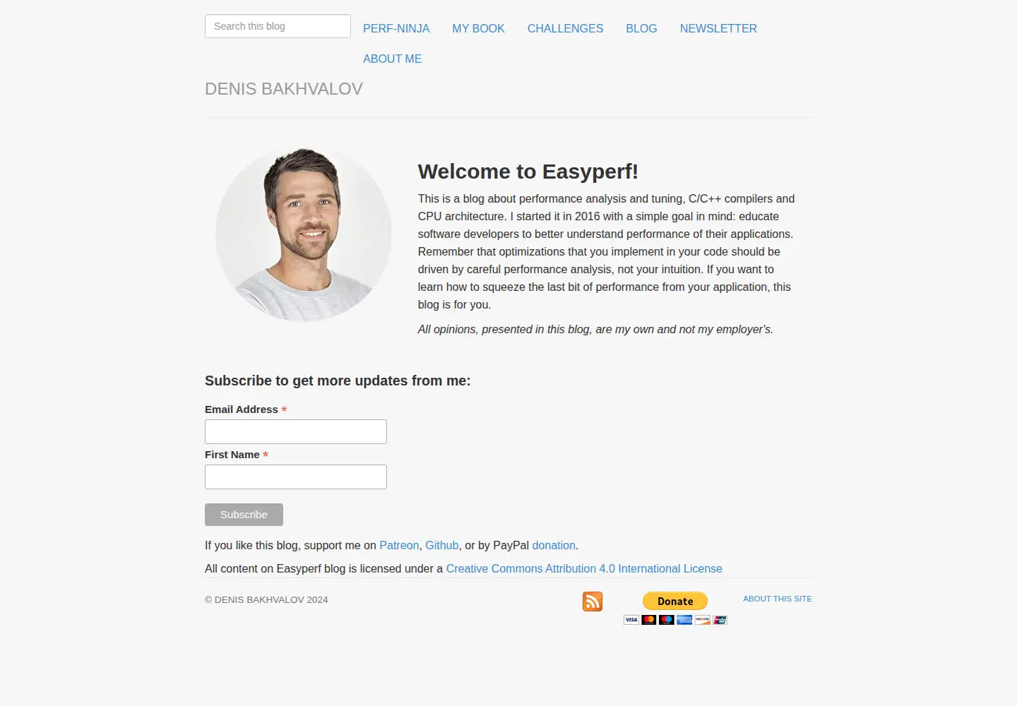 Captured homepage of easyperf.net in the current scan