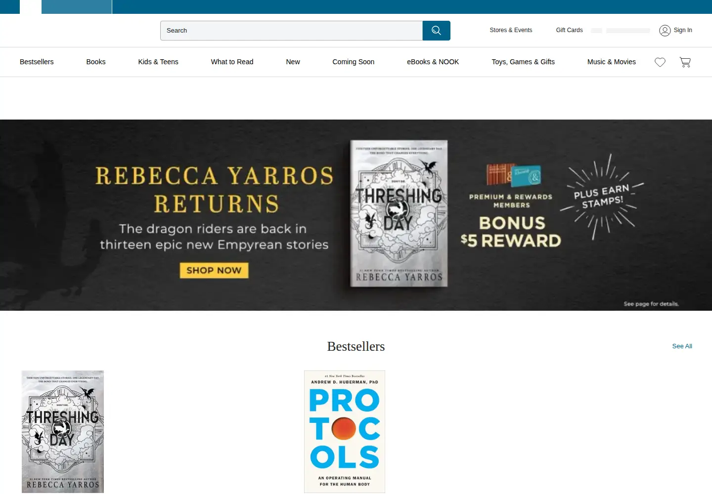 Screenshot of barnesandnoble.com