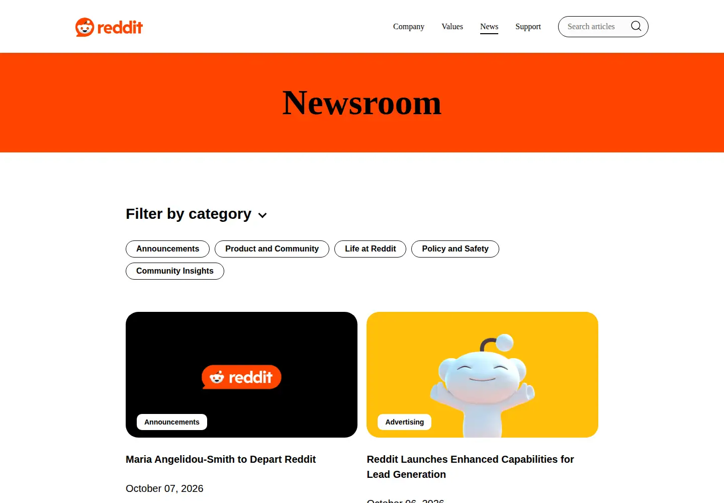 Captured homepage of redditblog.com in the current scan