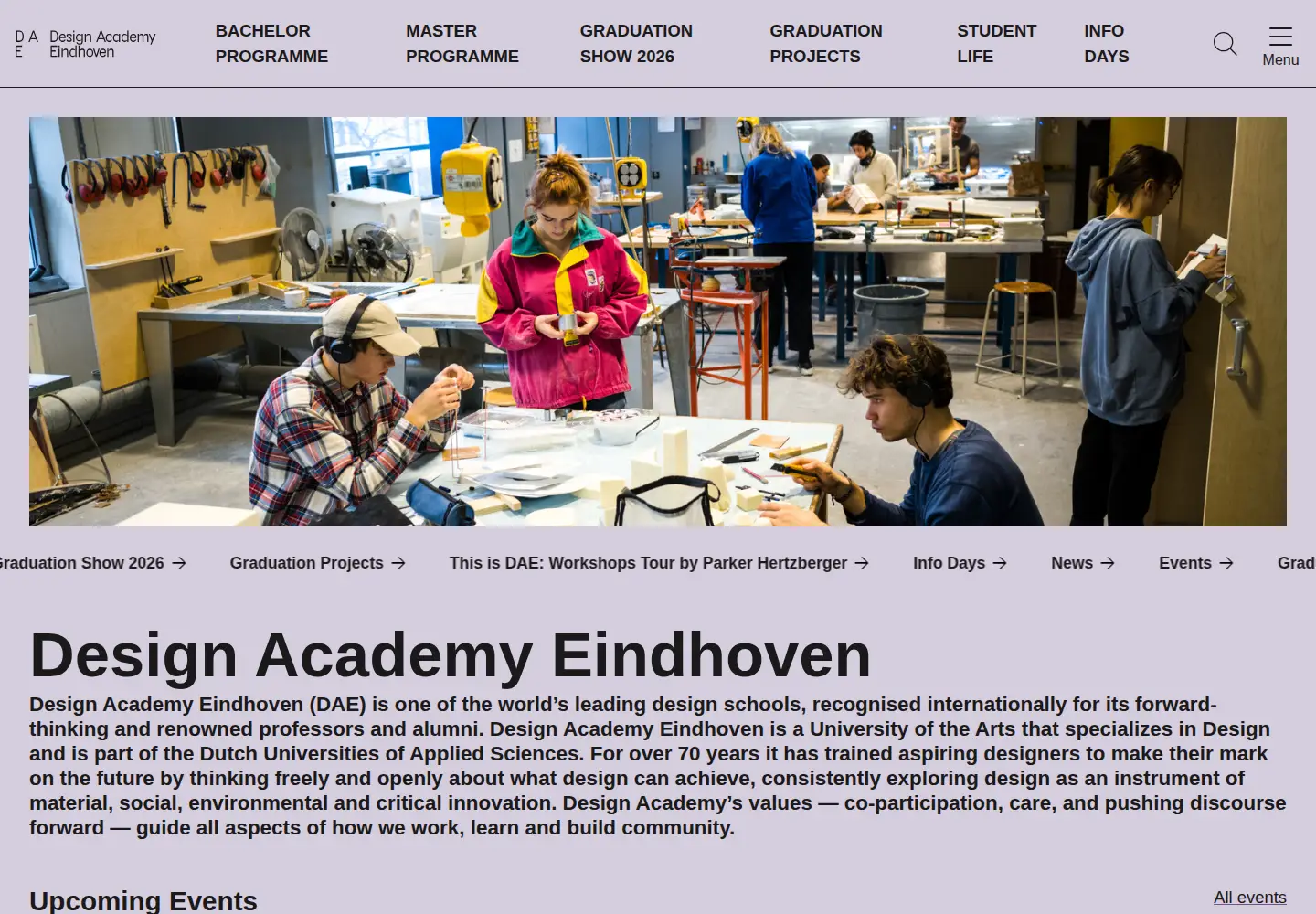 Captured homepage of designacademy.nl in the current scan