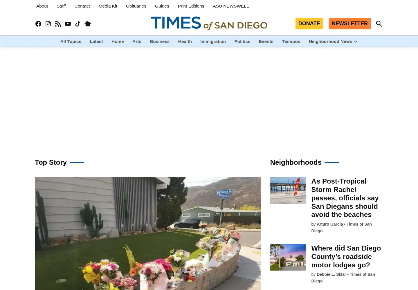 Screenshot of timesofsandiego.com