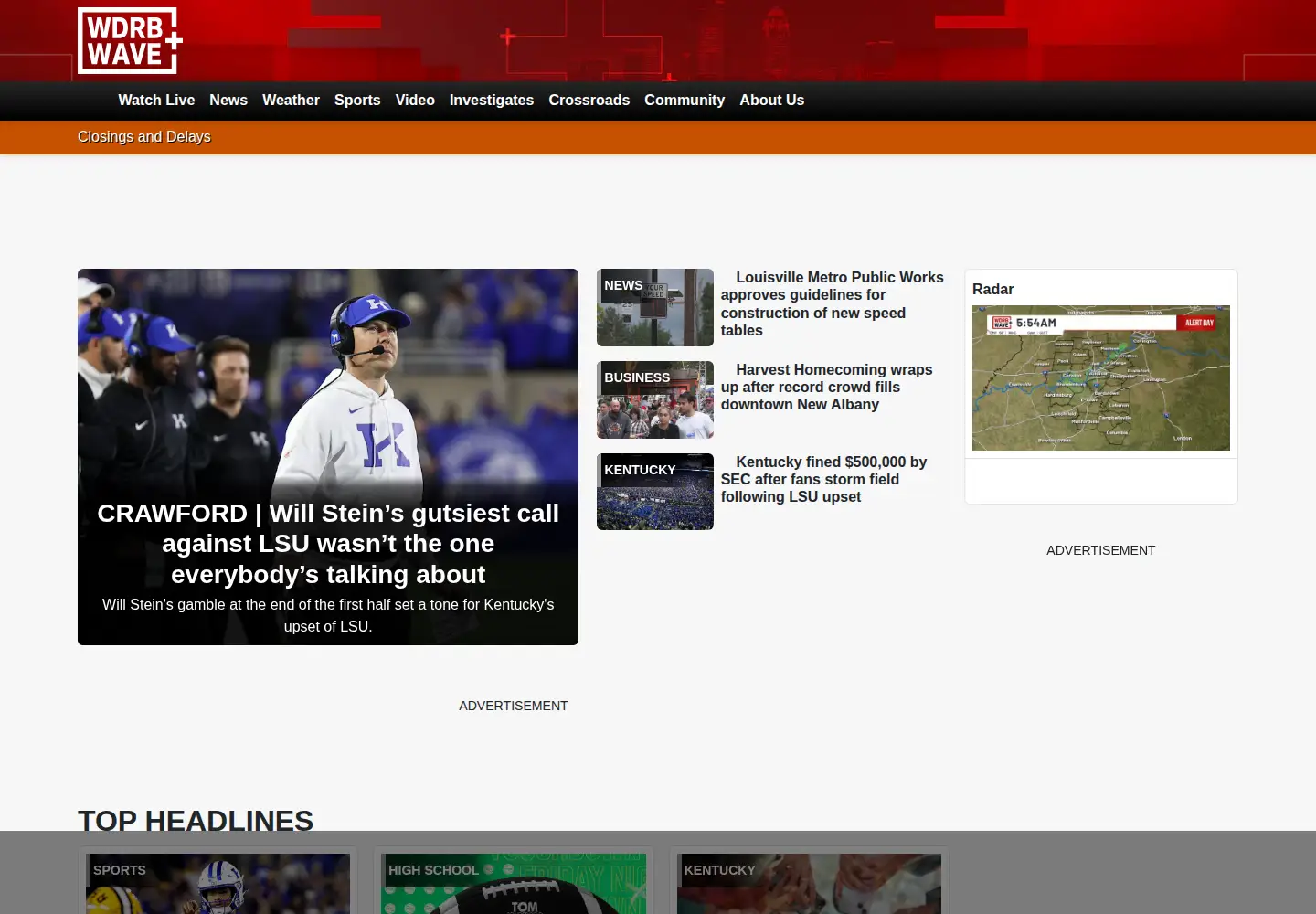 Captured homepage of wave3.com in the current scan