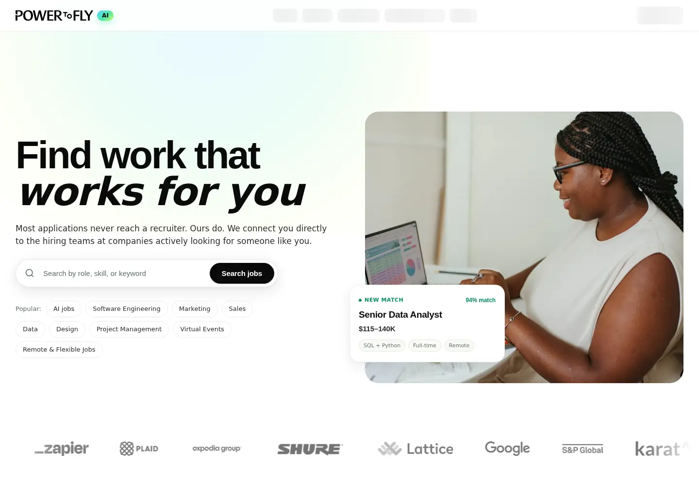Screenshot of powertofly.com