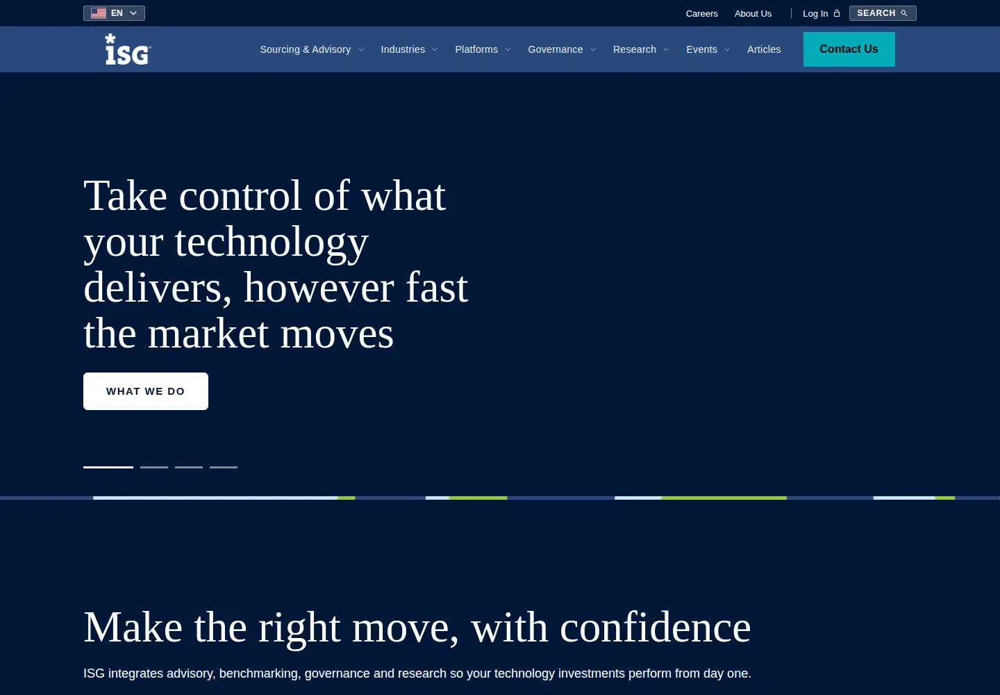Captured homepage of isg-one.com in the current scan