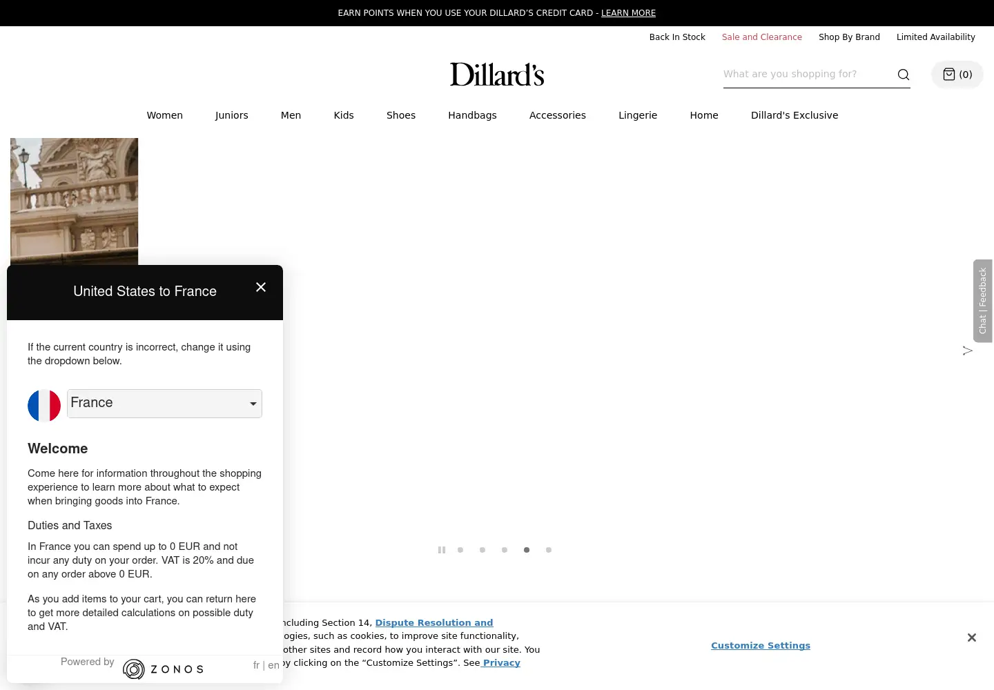 Screenshot of dillards.com