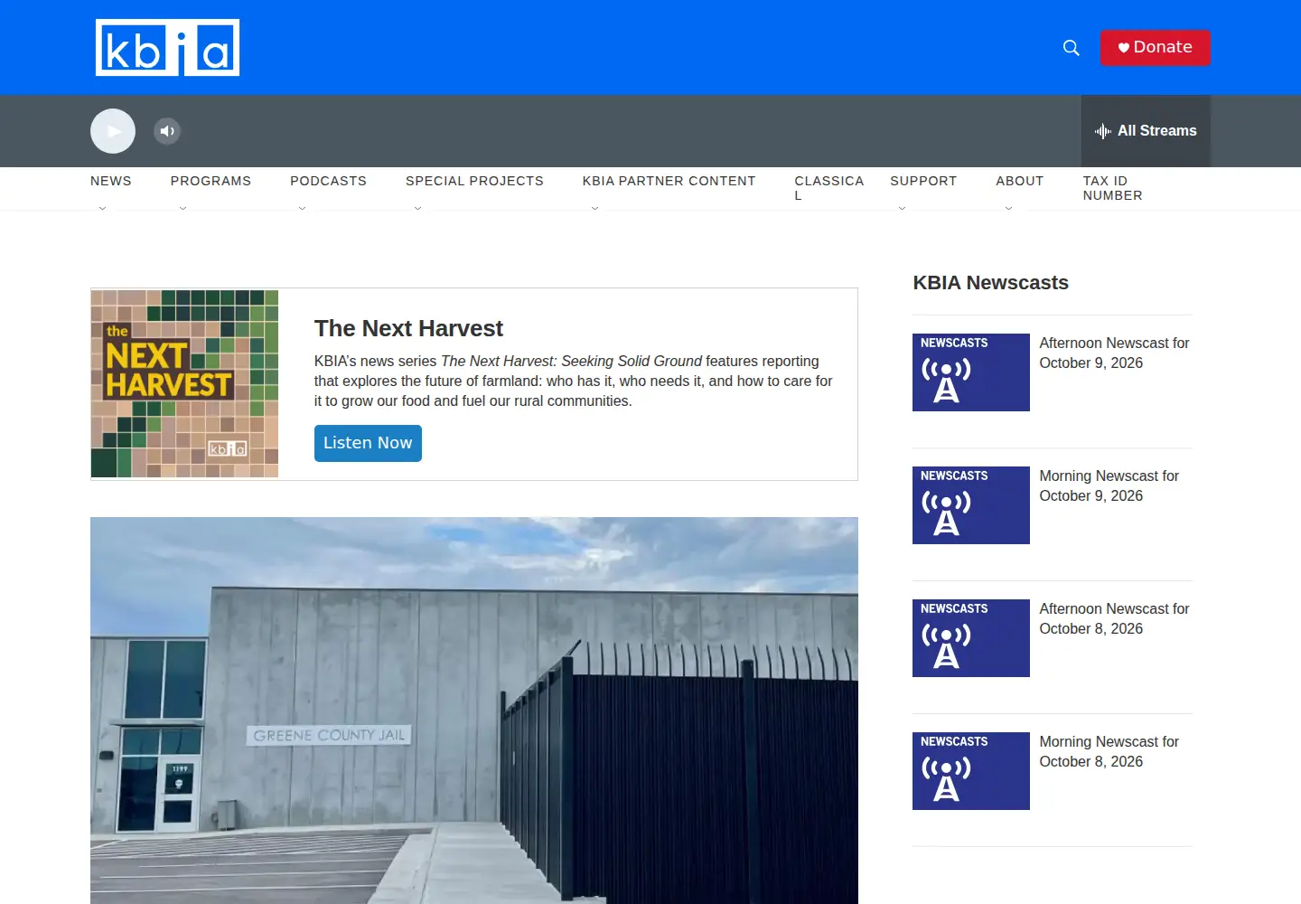 Screenshot of kbia.org
