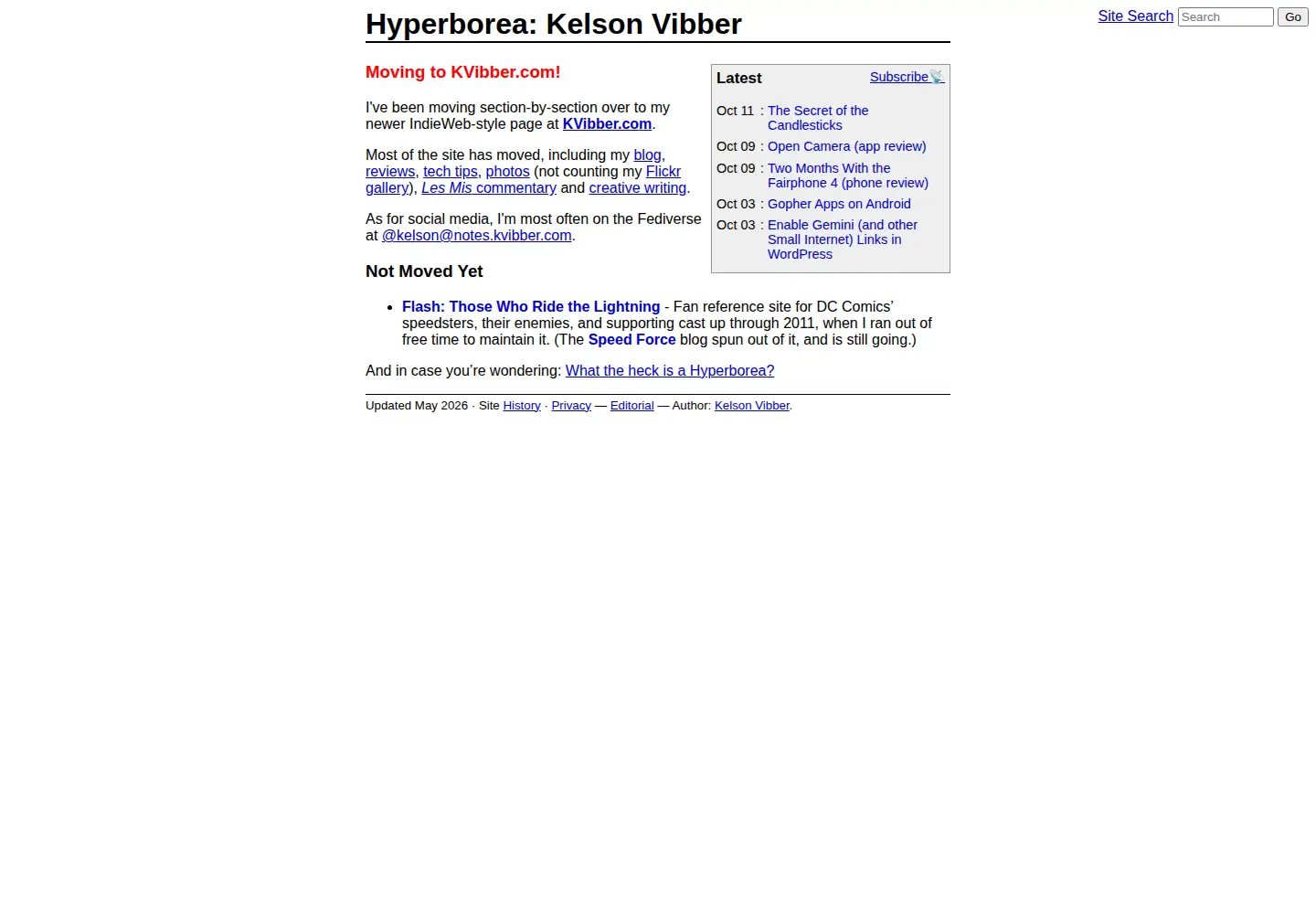 Captured homepage of hyperborea.org in the current scan