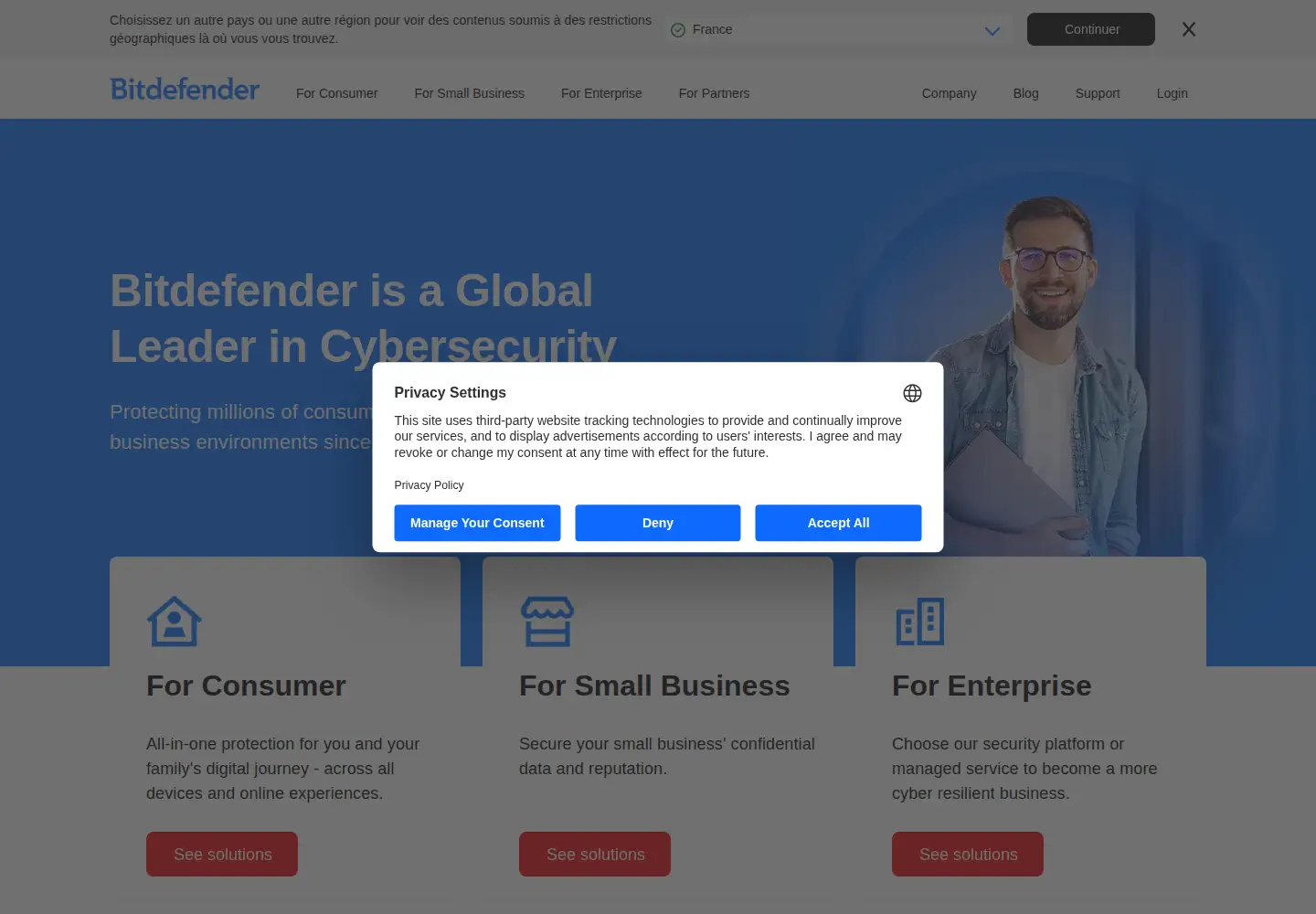 Captured homepage of bitdefender.co.uk in the current scan