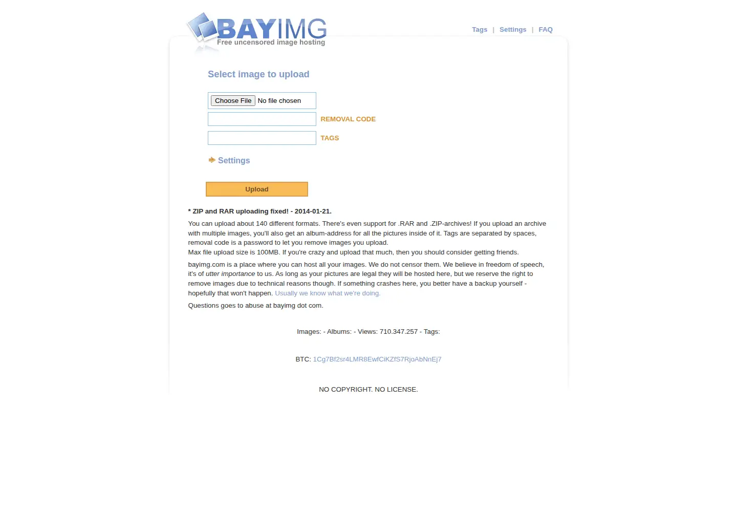 Screenshot of bayimg.com