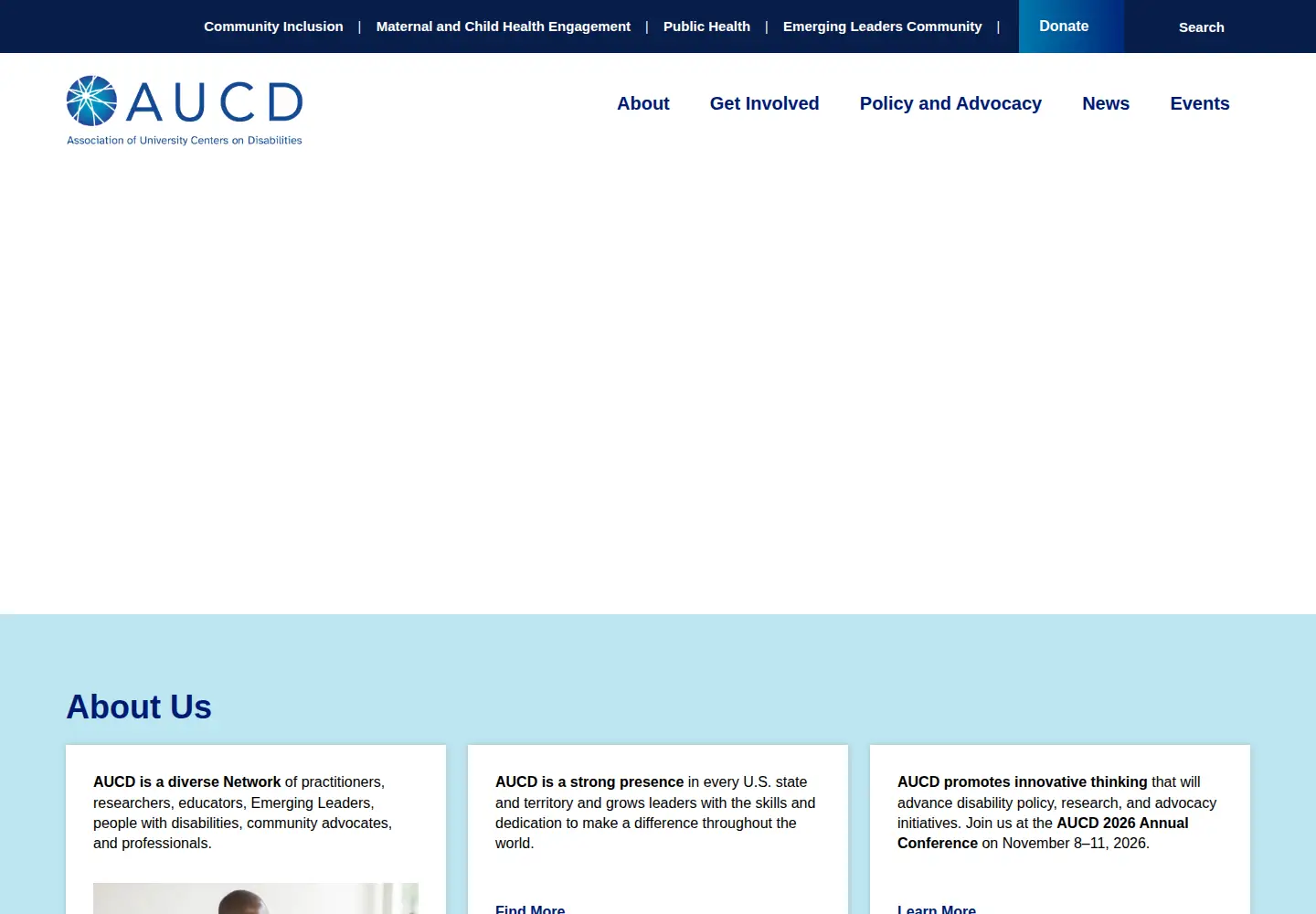 Screenshot of aucd.org