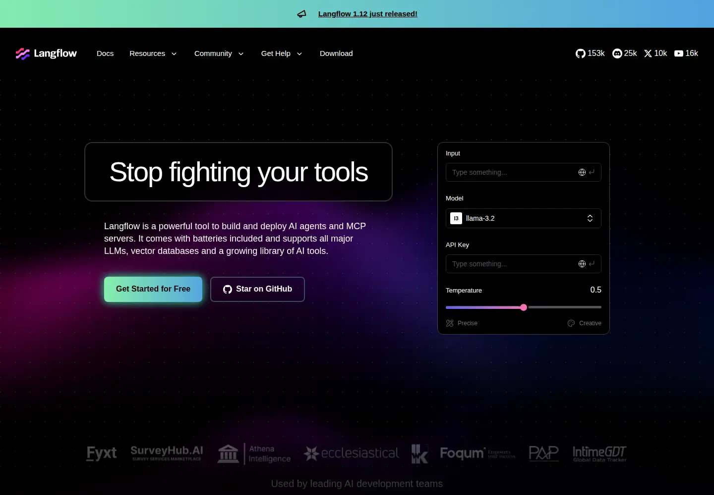 Screenshot of langflow.org