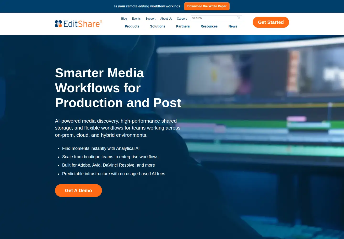 Captured homepage of editshare.com in the current scan
