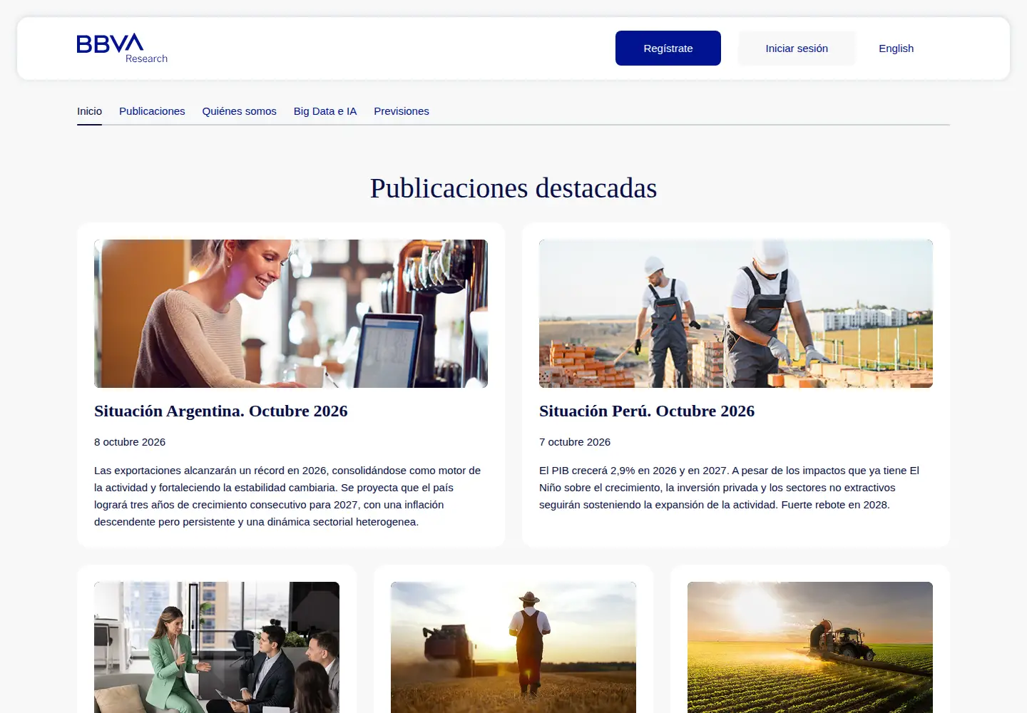 Captured homepage of bbvaresearch.com in the current scan