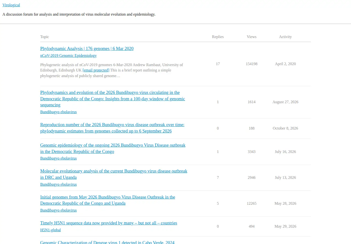 Screenshot of virological.org