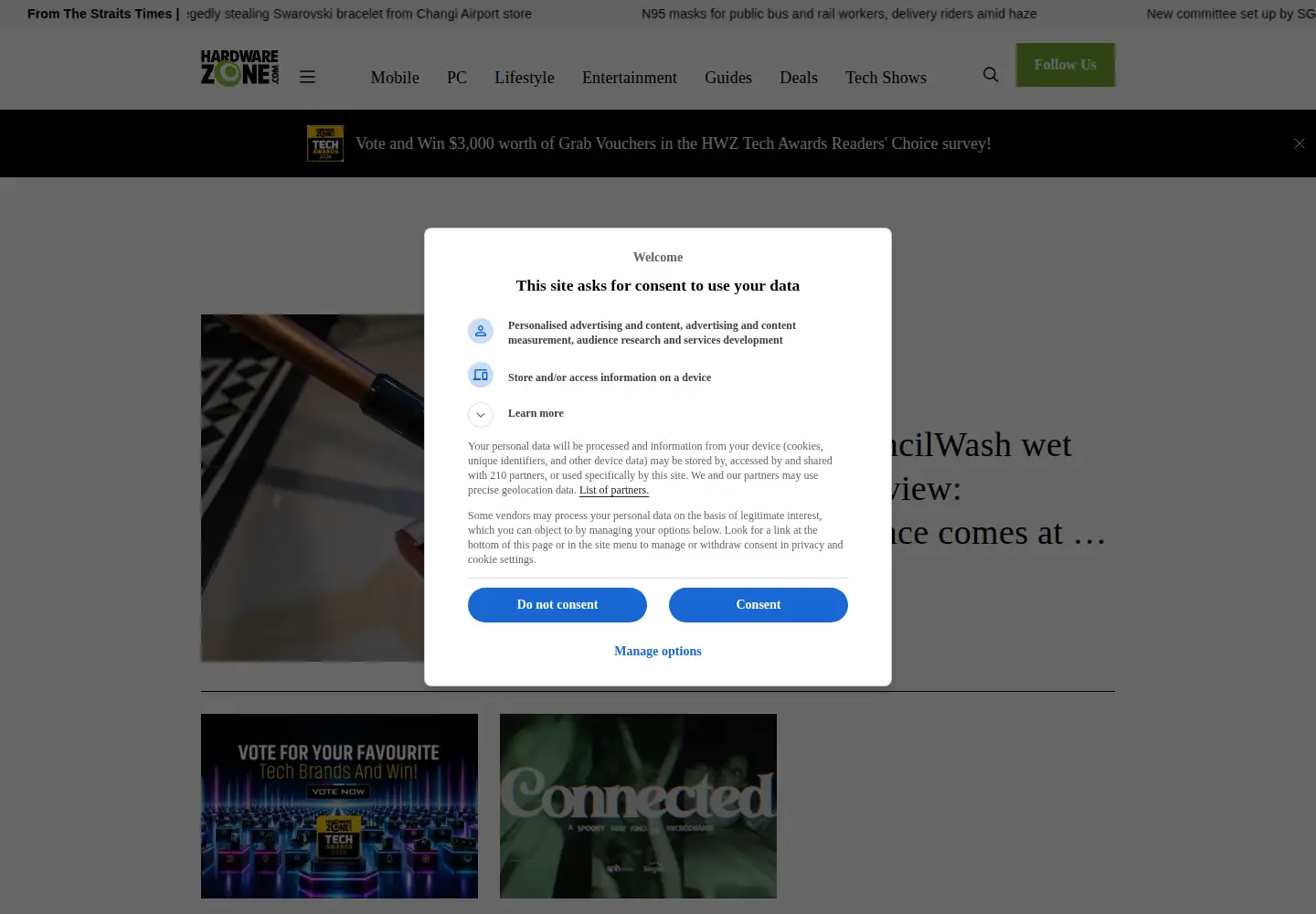 Captured homepage of hardwarezone.com in the current scan