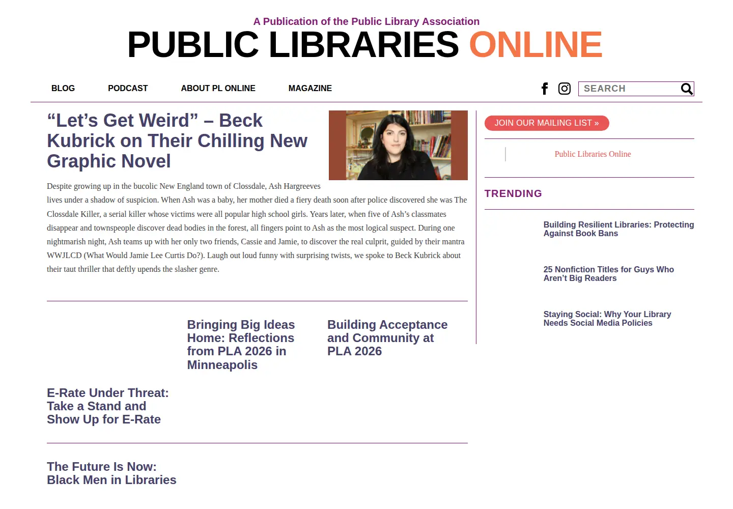 Screenshot of publiclibrariesonline.org